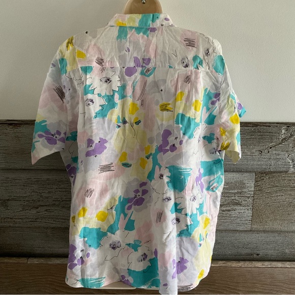 Vintage Bon Magique 80’s abstract floral print blouse size (42) L/XL - Picture 3 of 4